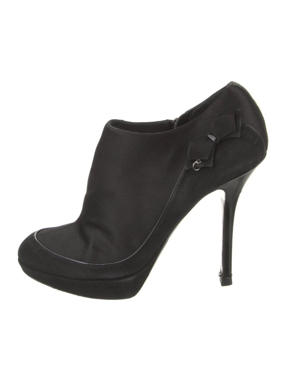 Dior Black Satin & Suede Ankle Boots